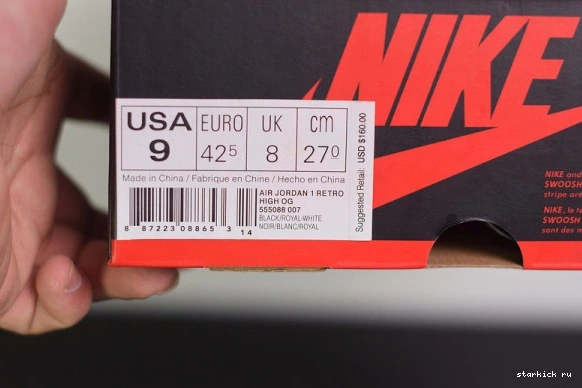 Jordan (2017) 1 Air 555088-007 Retro 555088-007 Royal 0724